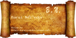 Barsi Nándor névjegykártya