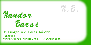 nandor barsi business card